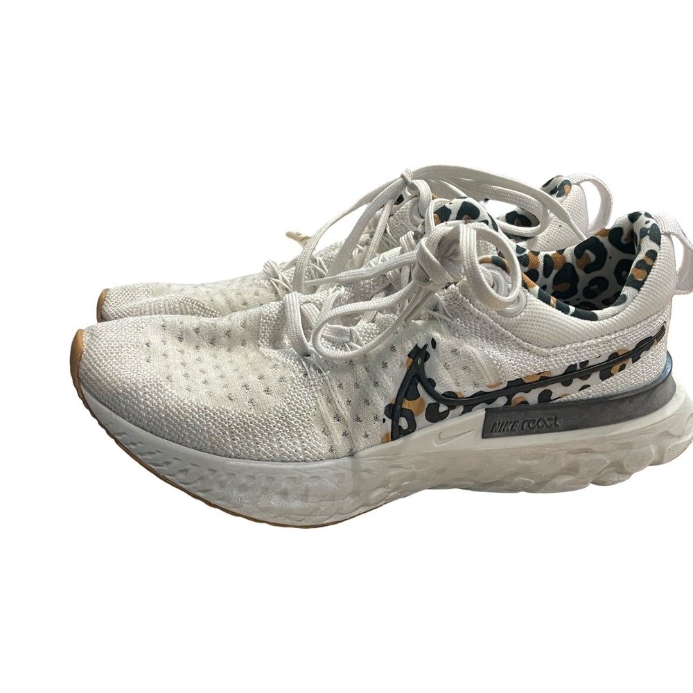 Nike React Infinity Run Flyknit 3 Womens 7 White Leopard Print DJ5932-001 comfy - Picture 4 of 7